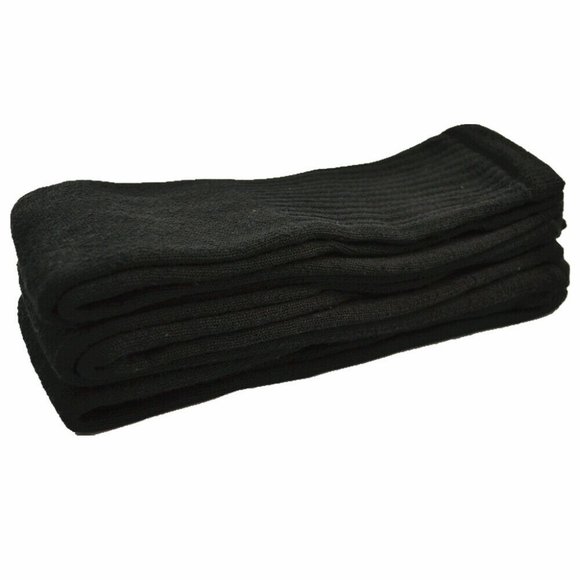 Mens Black Athletic Tube Socks 6 Pairs - Picture 2 of 4